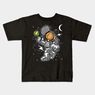 Astronaut Tennis Bitcoin BTC Coin To The Moon Crypto Token Cryptocurrency Blockchain Wallet Birthday Gift For Men Women Kids Kids T-Shirt